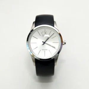 Classic Black Leather Strap Watch for Men